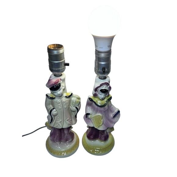 Mid Century Shawnee Chinoiserie Figural Boy & Girl Lamps - Set of 2 Vintage - Picture 6 of 8